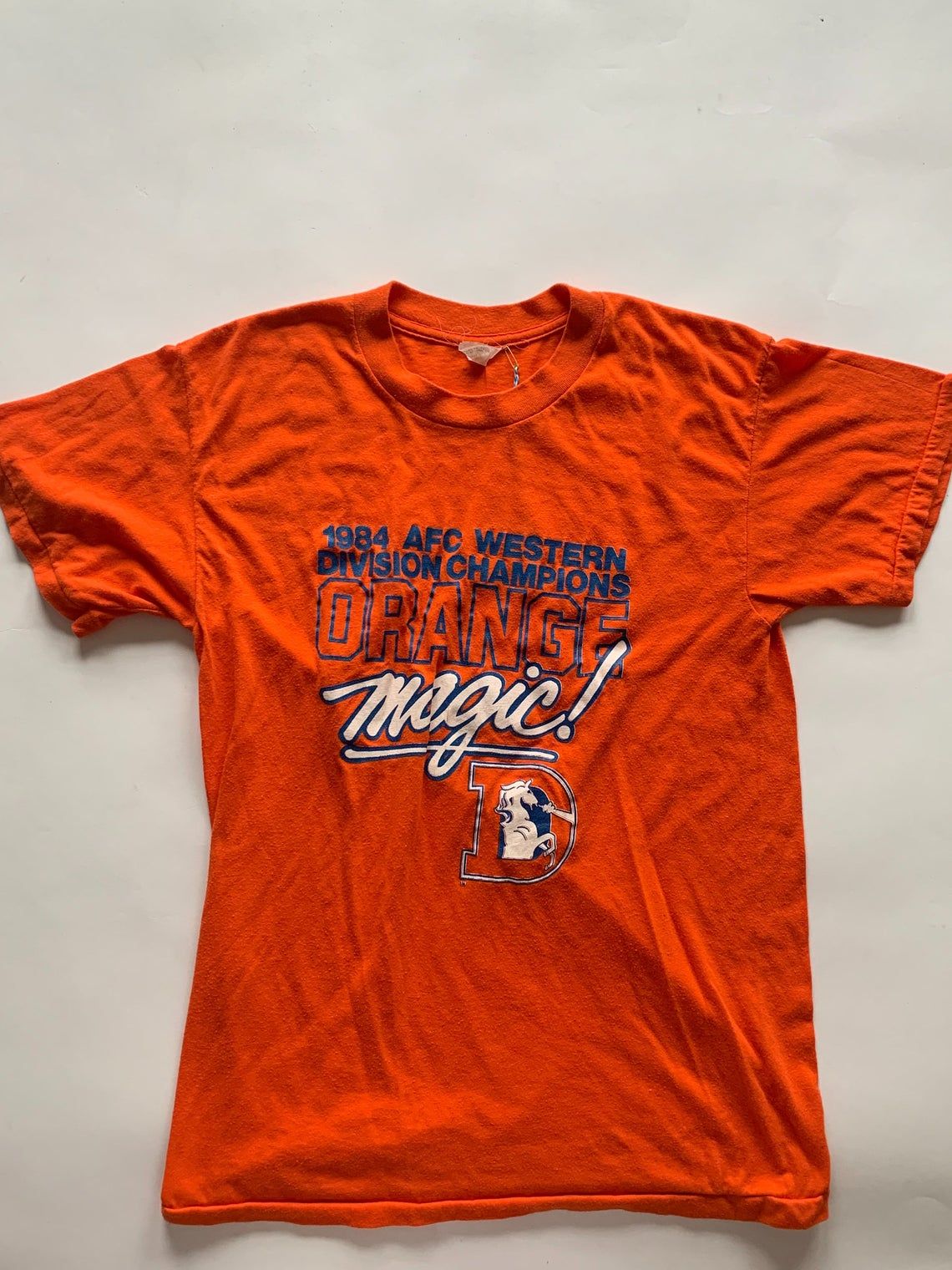 Vintage 1986 Broncos AFC Champs Orange Magic Shirt
