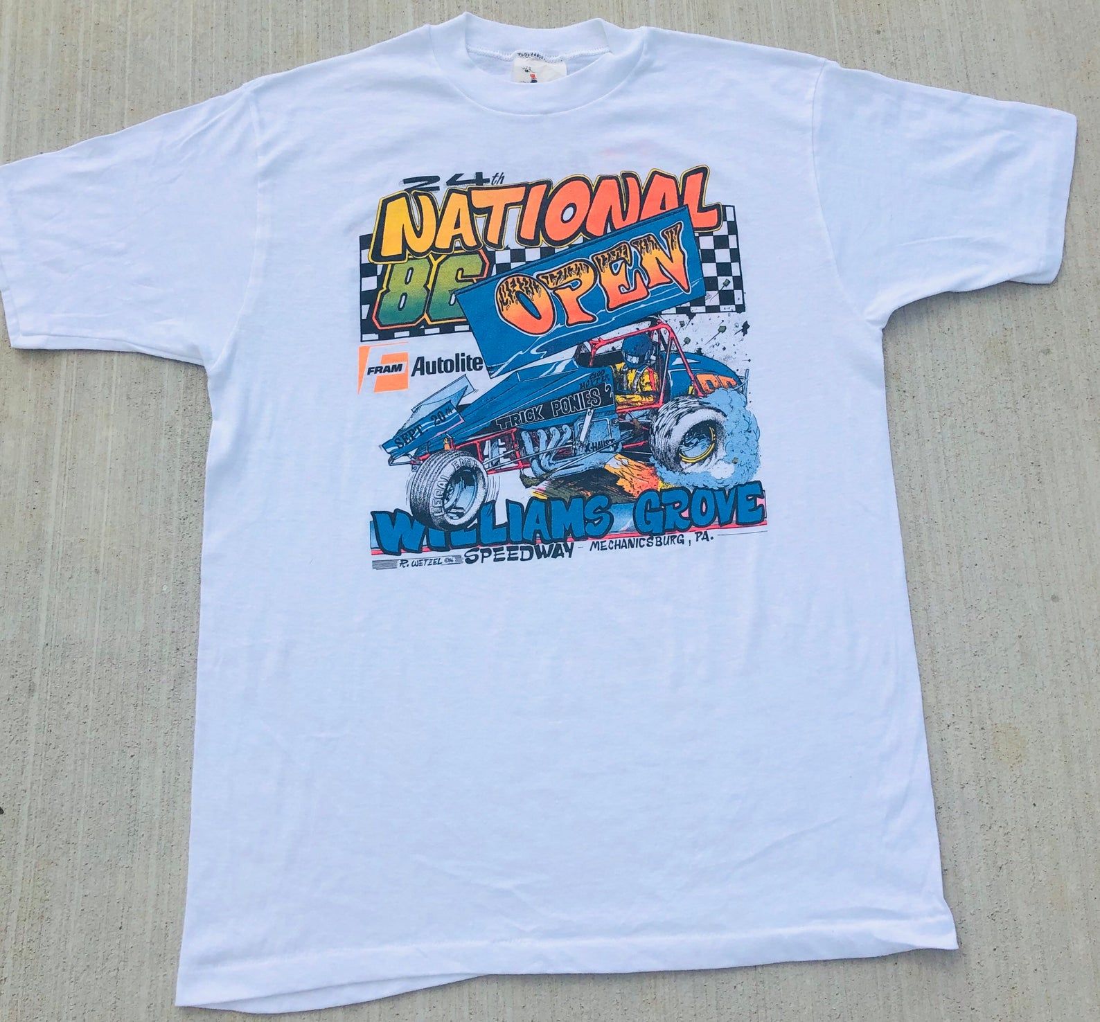 Vintage 1986 Deadstock Williams Grove 24Th Annual National Open Event Tee -