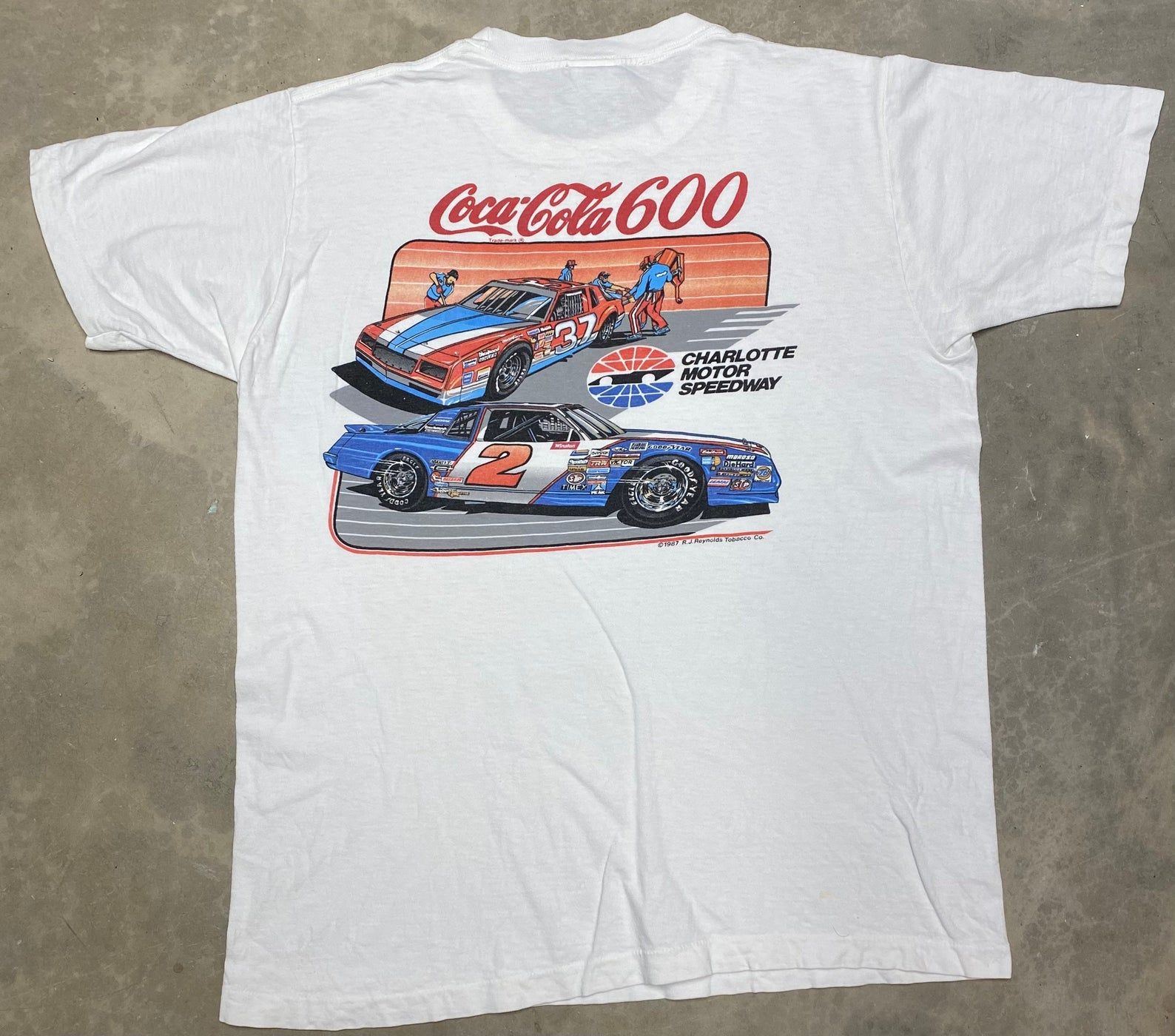 Vintage 1987 Charlotte Motor Speedway Coke 600 Nascar Event Tee -