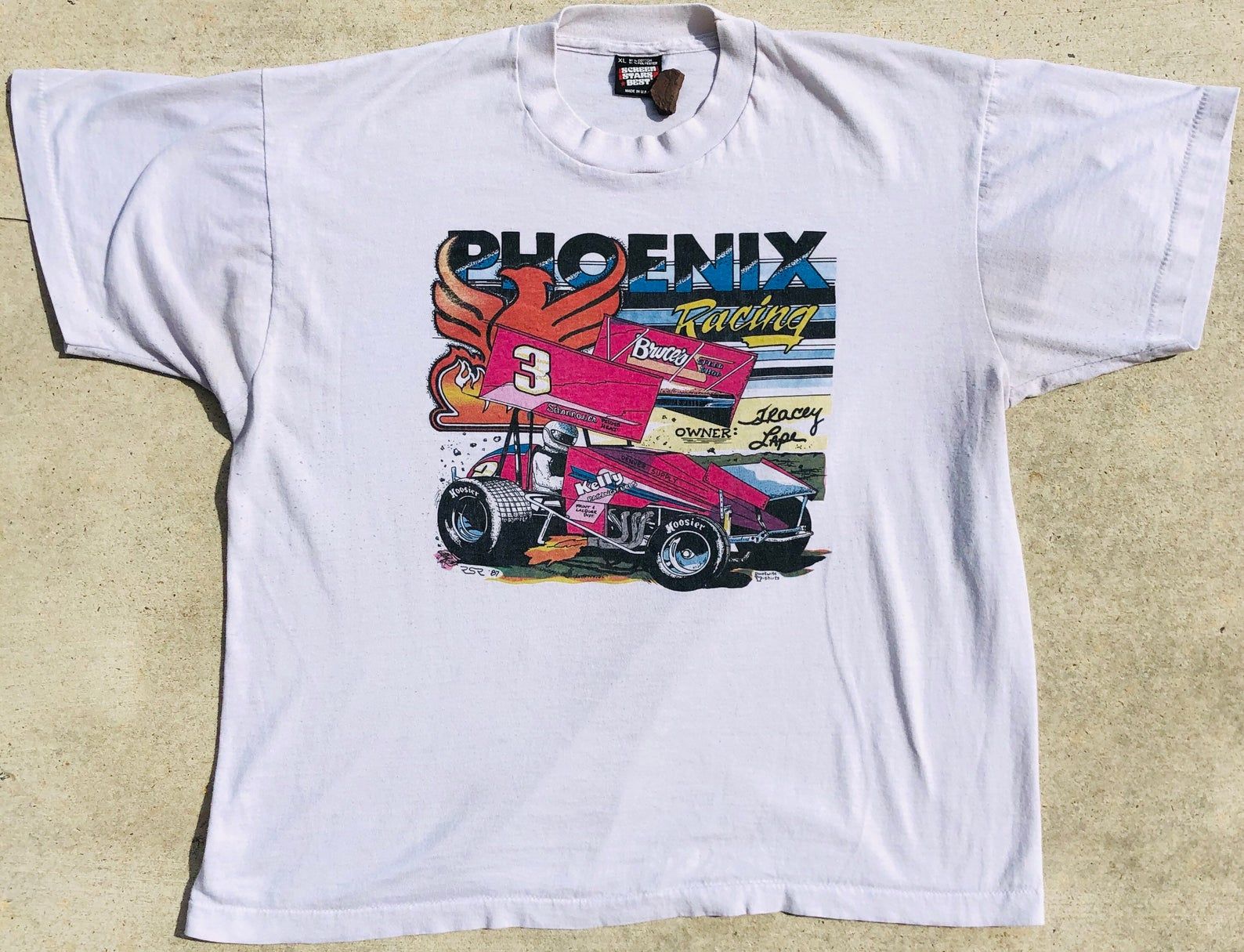 Vintage 1987 Dave Lape Phoenix Racing S Car Tee -