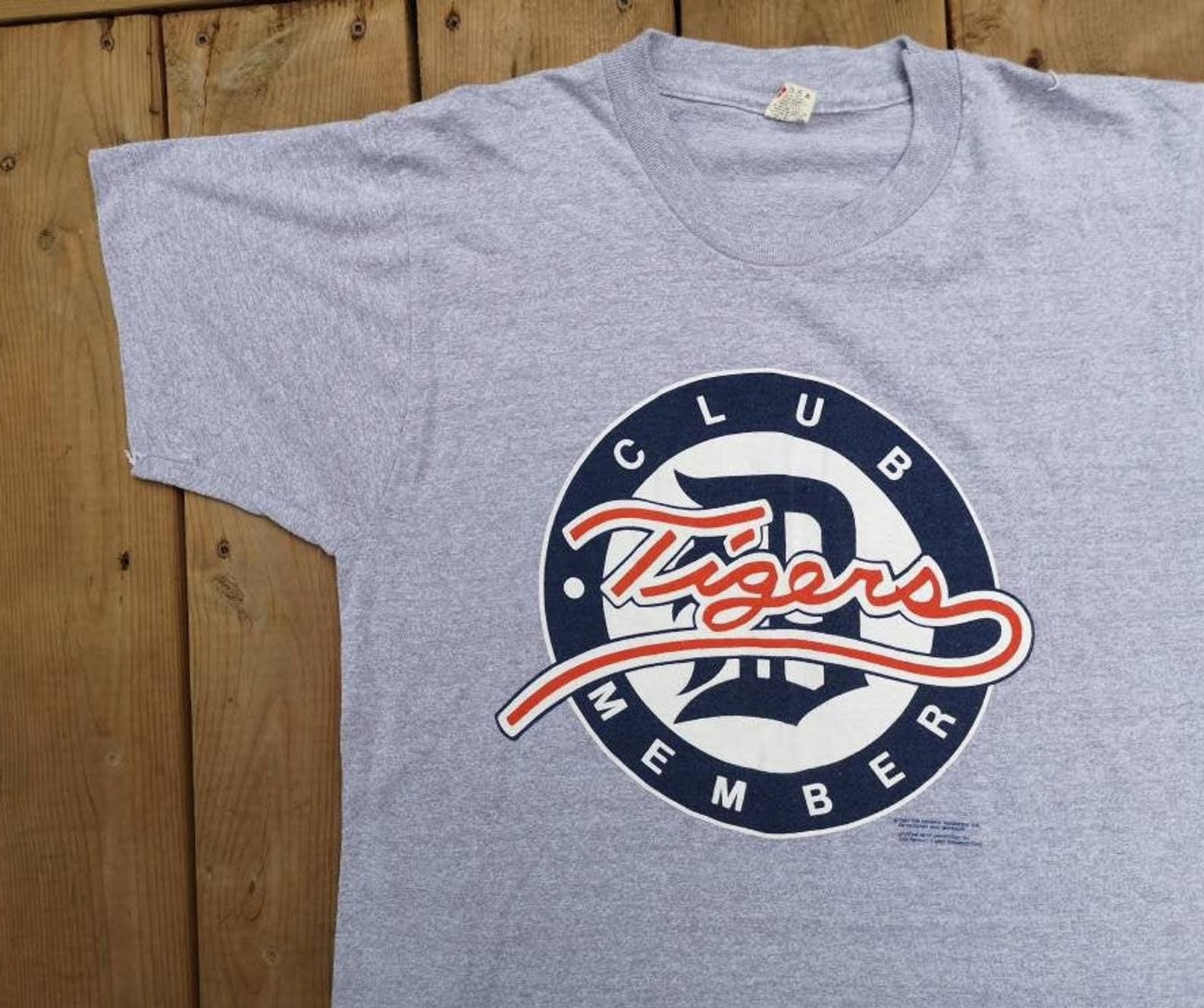 Vintage 1987 Detroit Tigers Club Member Screen Stars Made In Usa T-Shirt