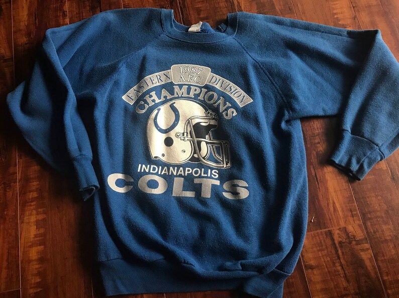 Vintage 1987 Indianapolis Colts Afc Champions Mens Sweater Small