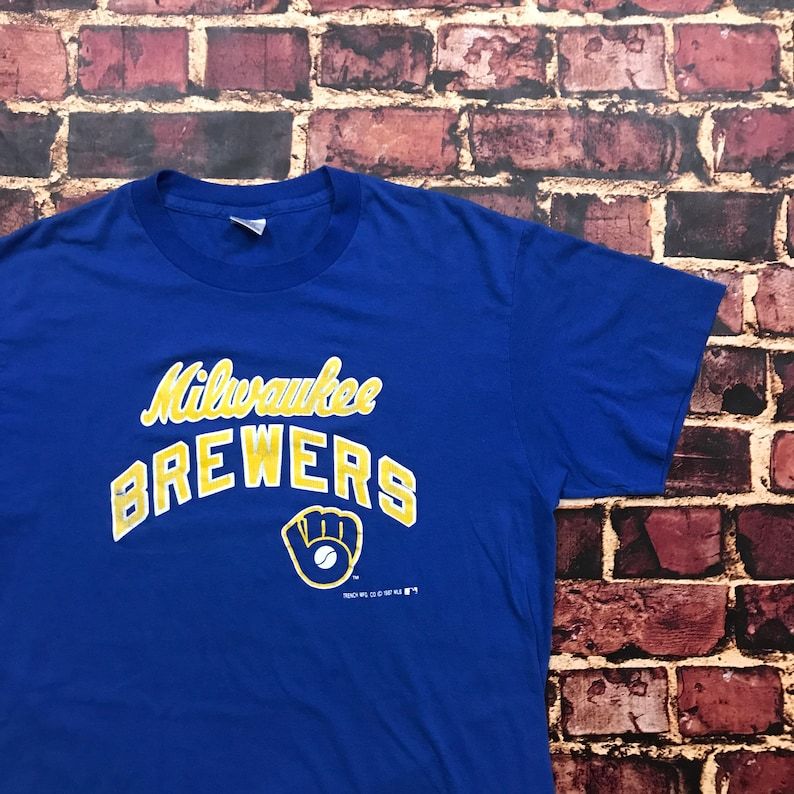 Vintage 1987 Milwaukee Brewers Milwaukee Baseball Shirt Gameday Shirt Game Day T Shirt Game Day Shirt Mens L In Blue vintage 1987 milwaukee brewers milwaukee baseball shirt gameday shirt game day t shirt game day shirt mens l in blue vjt7b