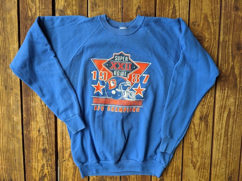 Vintage 1987 Nfl Denver Broncos Afl Champions Crewnecksweatshirt