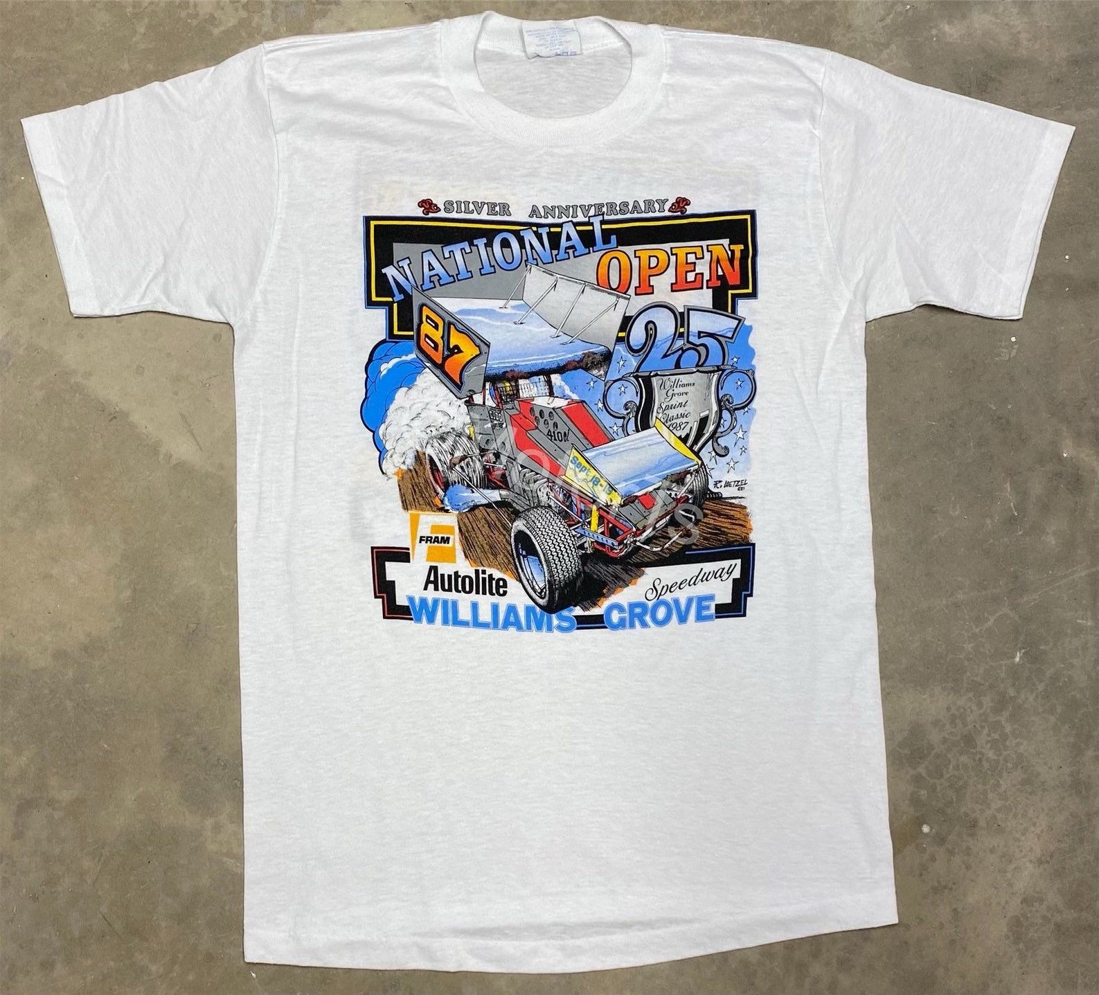Vintage 1987 Williams Grove 25Th Anniversary National Open Event Tee - vintage 1987 williams grove 25th anniversary national open event tee 2wz3o