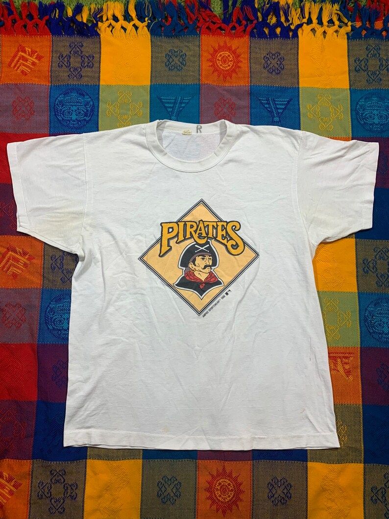 Vintage 1988 80S Pittsburgh Pirates Mlb Distressed Tee Screen Stars