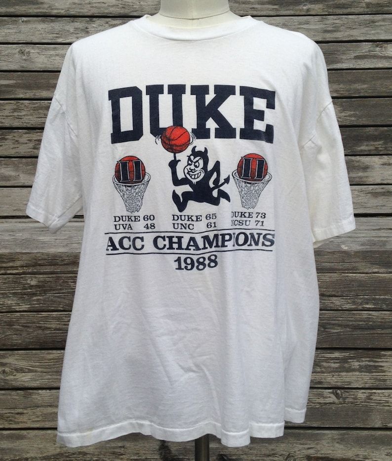 Vintage 1988 Duke Blue Devils Acc Champions T Shirt Xxl
