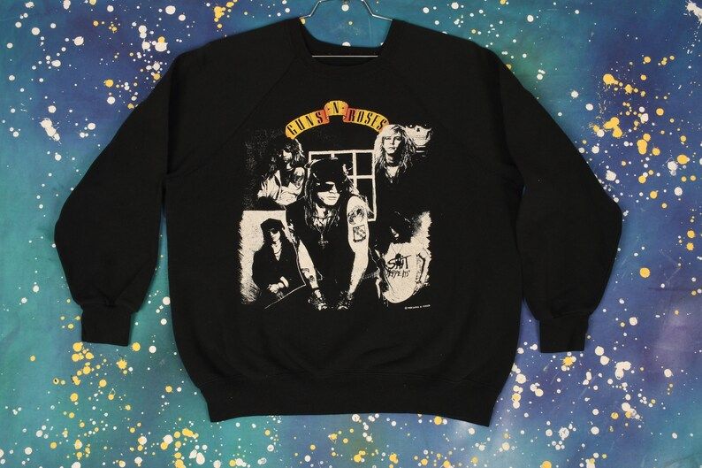 Vintage 1988 Guns N Roses Crew Nec