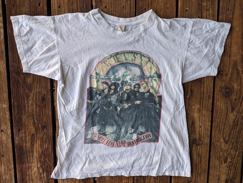 Vintage 1988 Paper Thin Guns N Roses Appetite For Disaster European Lot Tee