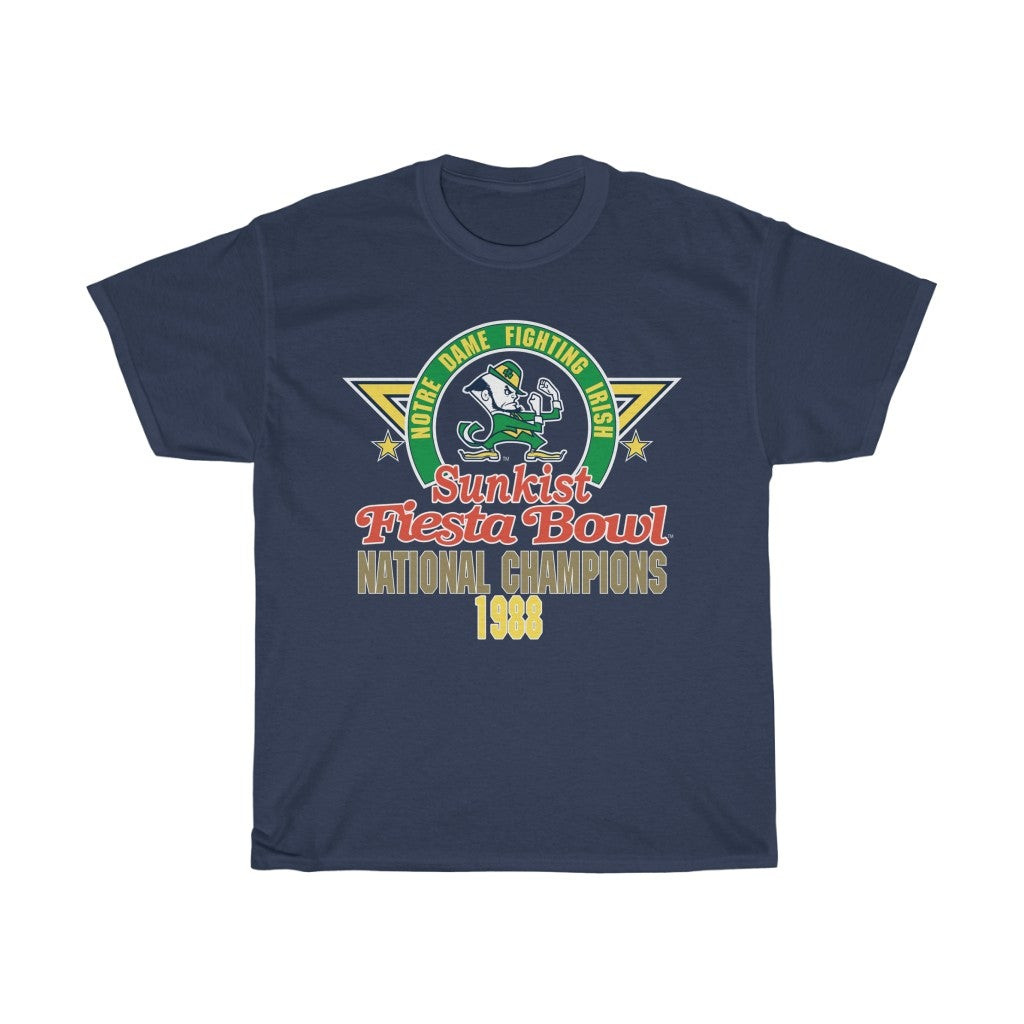 Vintage 1988 Sunkist Fiesta Bowl Notre Dame Fighting Irish National Champions Tee 211216 vintage 1988 sunkist fiesta bowl notre dame fighting irish national champions tee 211216 nkars