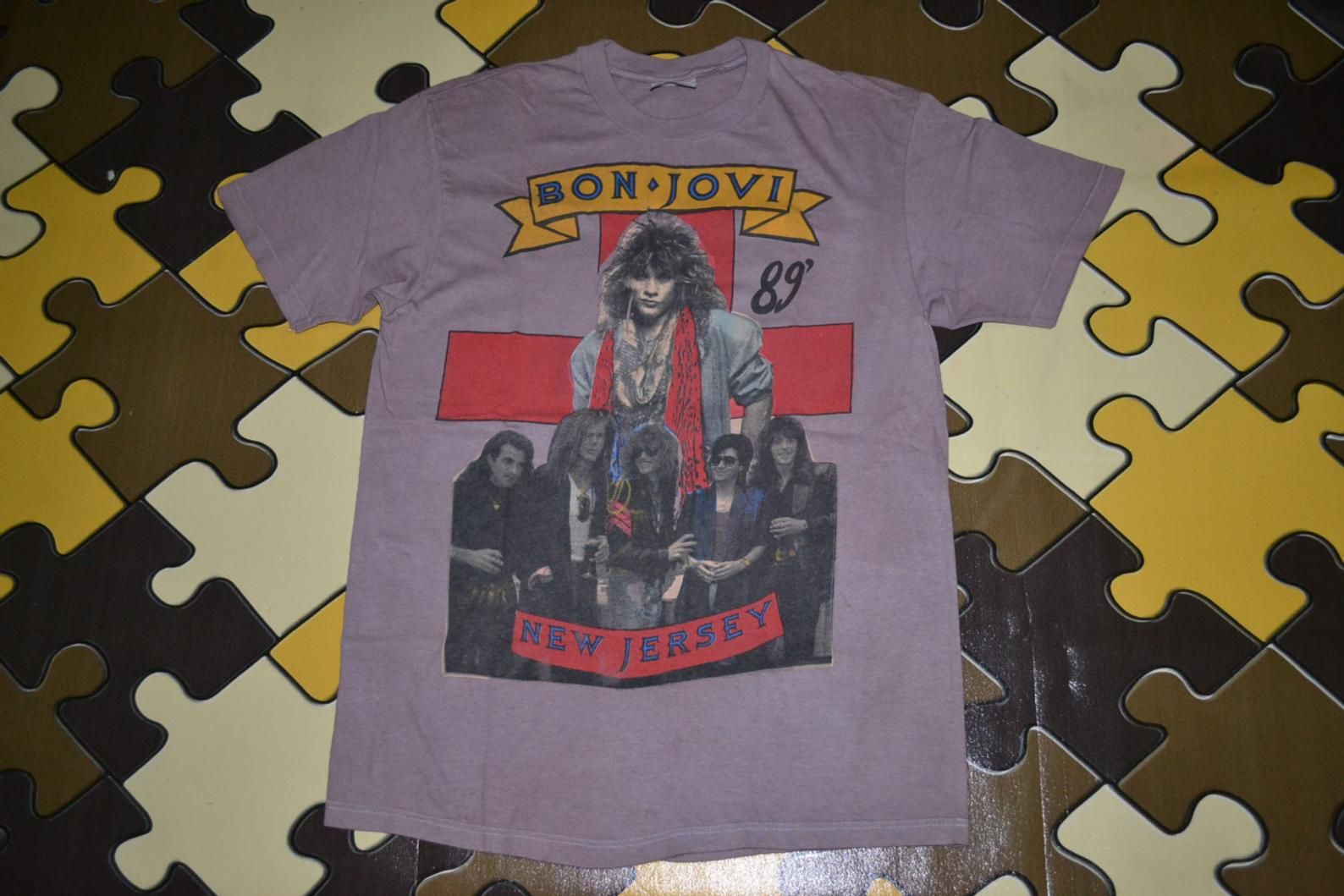 Vintage 1989 Bon Jovi The Syndicate Tour Concert Mega Rare L 80S T-Shirt