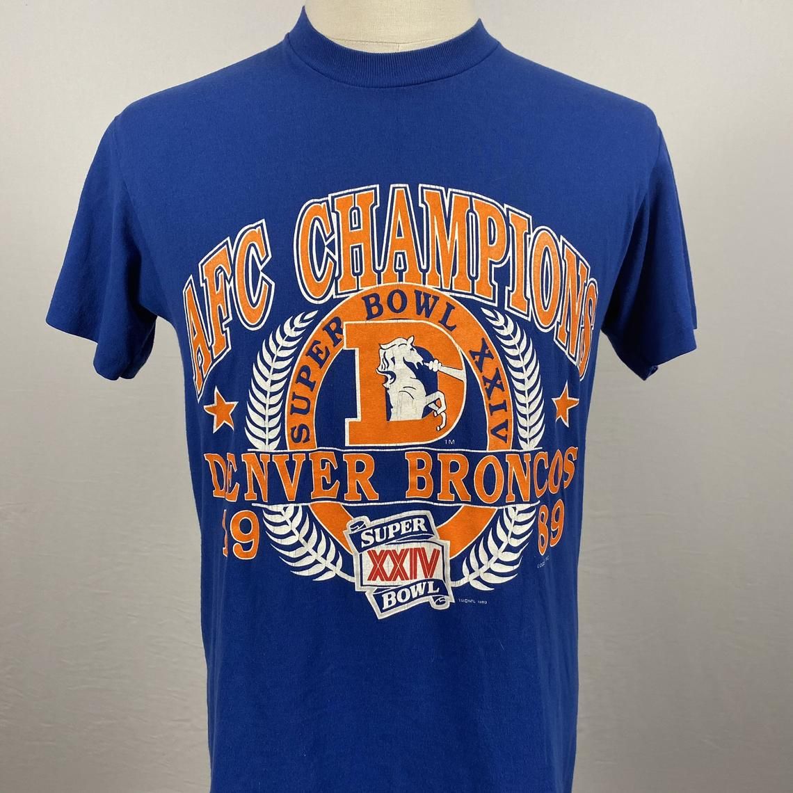 Vintage 1989 Denver Broncos AFC Champions Super Bowl XXIV Shirt