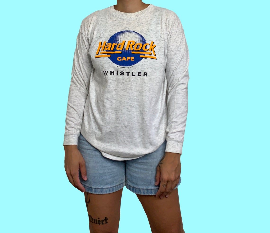 Vintage 1989 Hard Rock Cafe Vtg 80s Whistler Canada Souvenir Tourist shirt