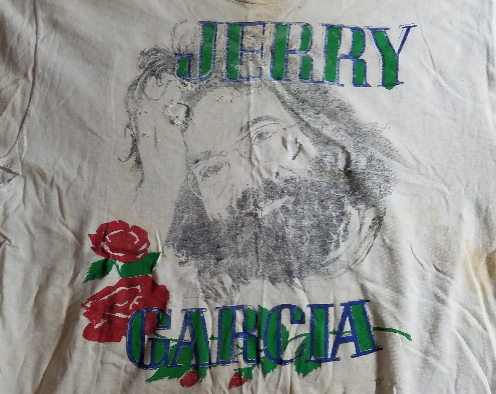 Vintage 1989 Jerry Garcia Band Tour 98 Grateful Dead Shirt M Distressed