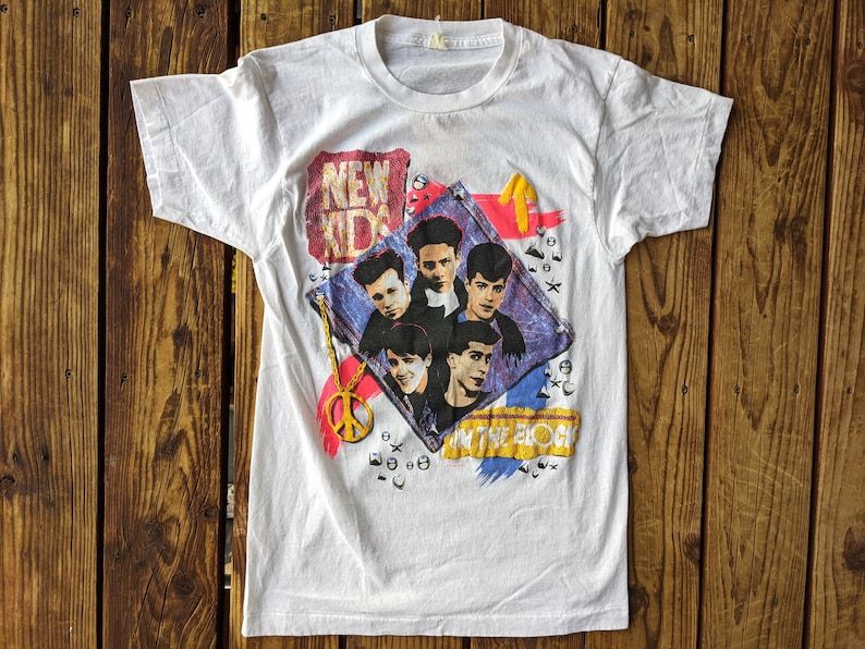 Vintage 1989 New Kids On The Block Group Portrait Single Stitch Tee