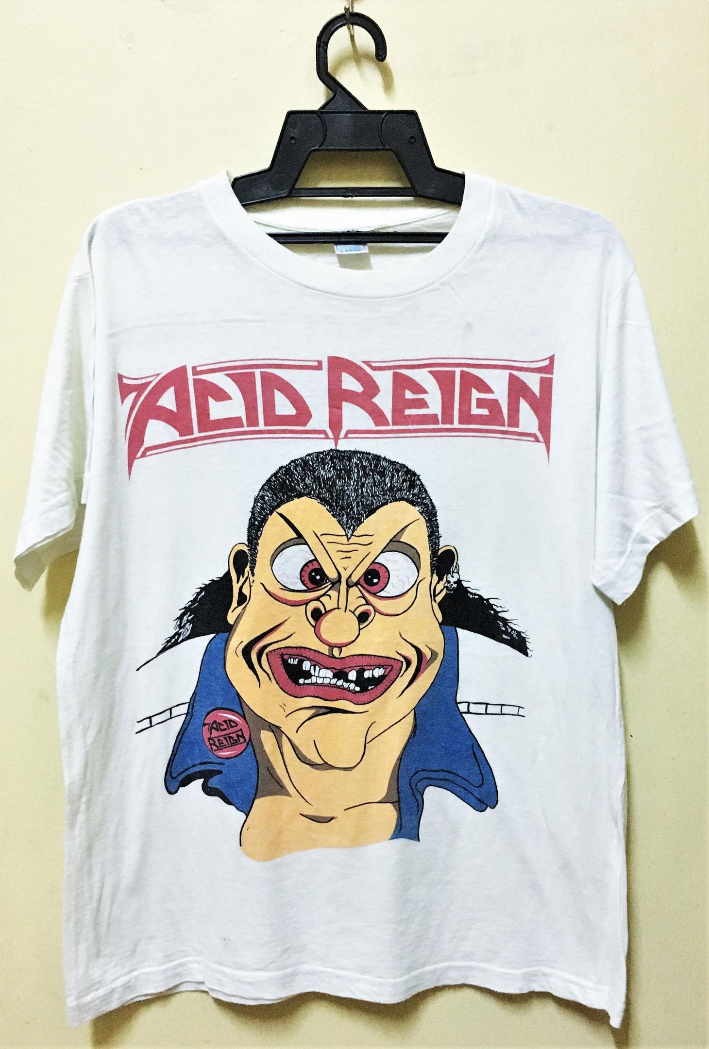 Vintage 1990 Acid Reign Rock Thrash Metal Tour Concert T-Shirt