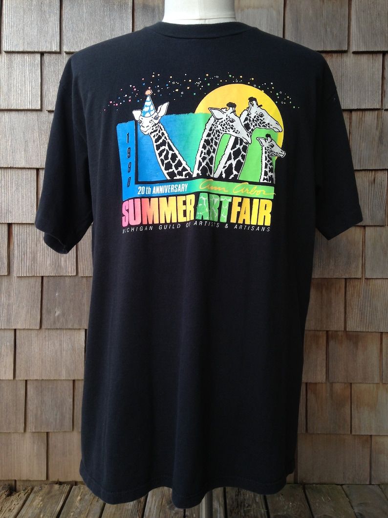 Vintage 1990 Ann Arbor Art Fair T Shirtlarge20Th Anniversary Summermichigan