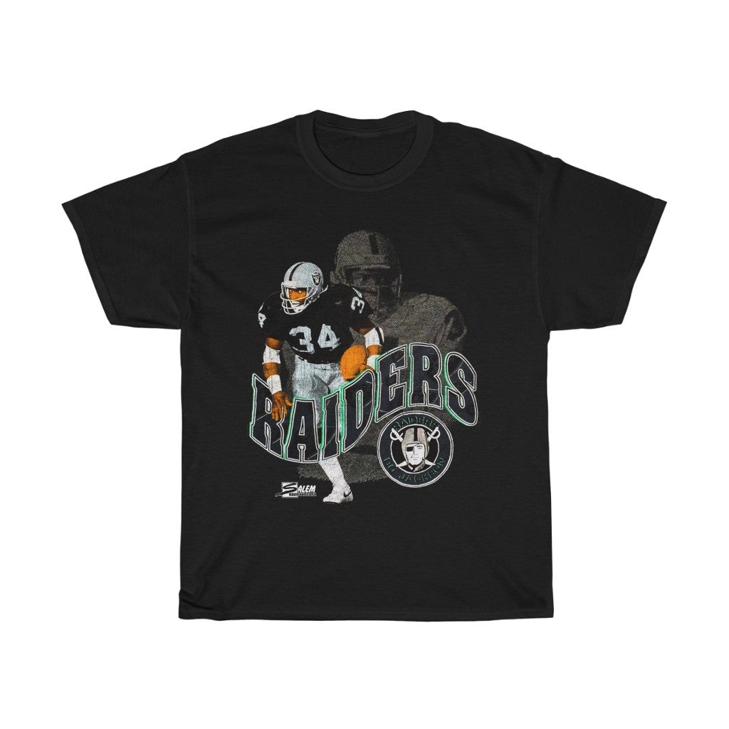 Vintage 1990 Bo Jackson Los Angeles Raiders Nfl Graphic Unisex Heavy Cotton Tee 211016