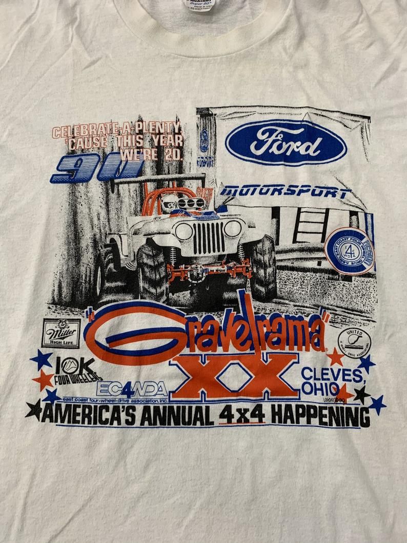 Vintage 1990 Ford Gravelrama 4X4 Race Single Stitch Shirt