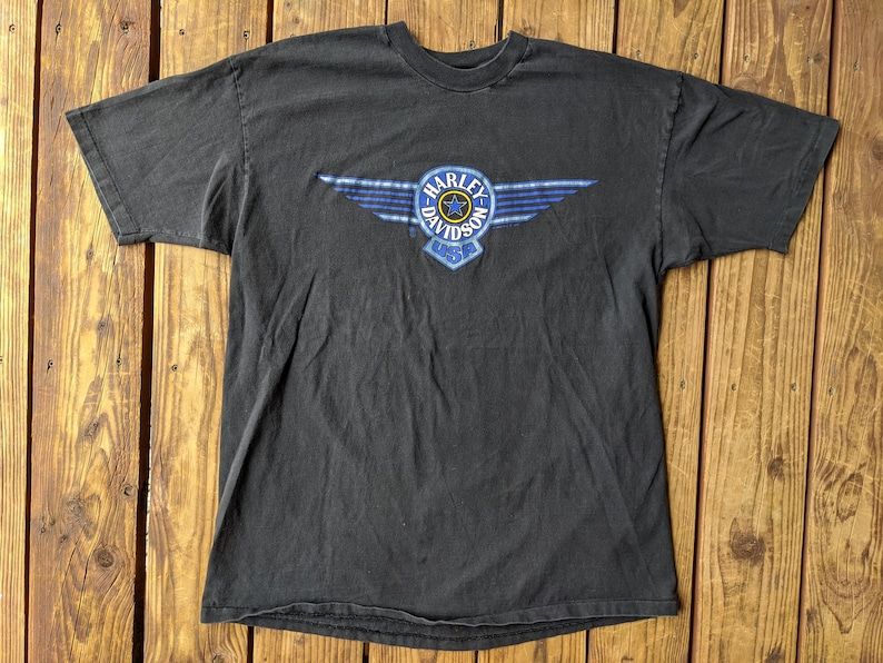 Vintage 1990 Harley Davidson Motorcycle Single Stitch Tee Shirt