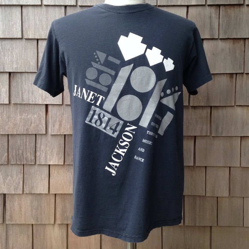 Vintage 1990 Janet Jackson Concert Tour T Shirt Mediumlarge 1814 Rhythm Nation World Tour