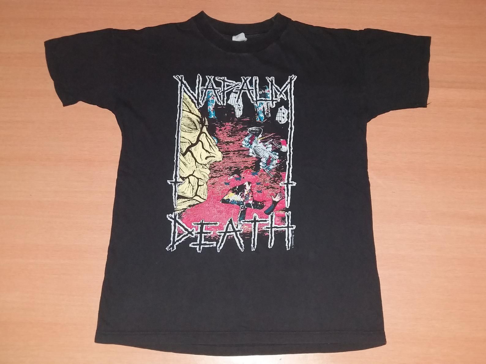 Vintage 1990 Napalm Death Harmony Corruption Tour Concert Tour Napalm Death Promo L Rare T-Shirt