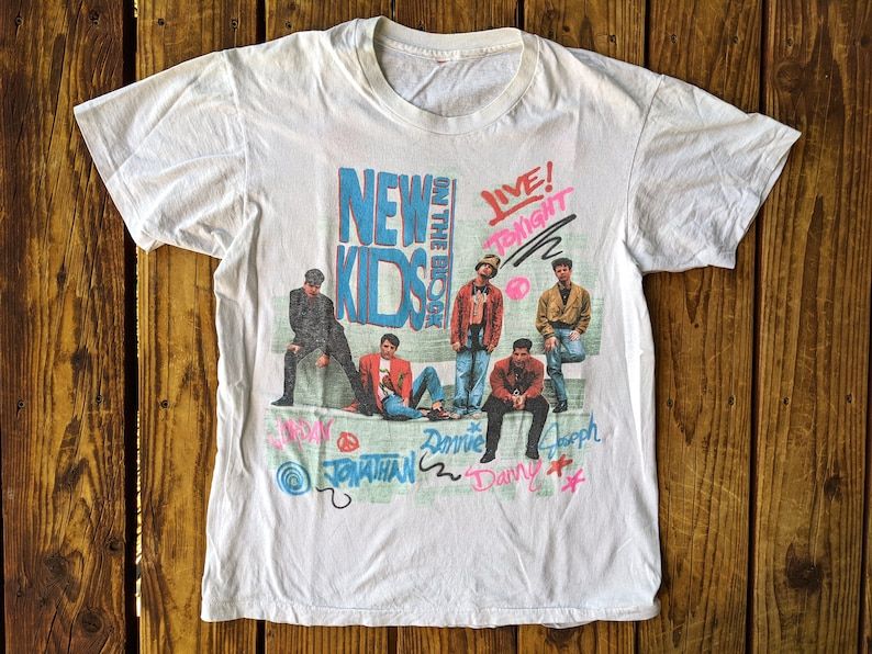 Vintage 1990 New Kids On The Block Group Portrait Tour Tee