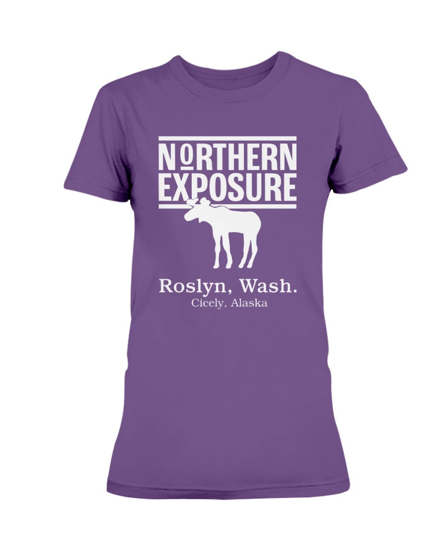 Vintage 1990 Northern Exposure Television Show Cicely Alaska Roslyn Washington Moose Ladies T Shirt 210924