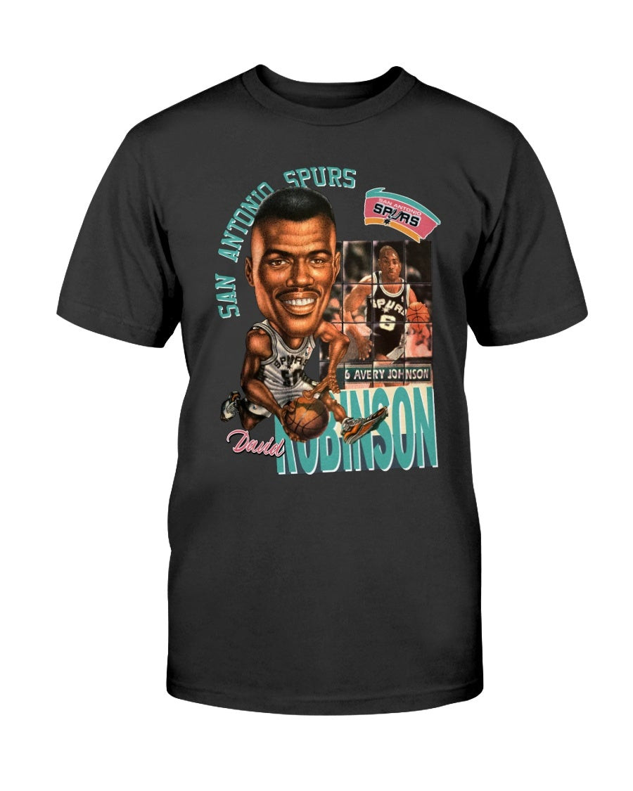 Vintage 1990 S San Antonio Spurs David Robinson Cartoon Head T Shirt 082021