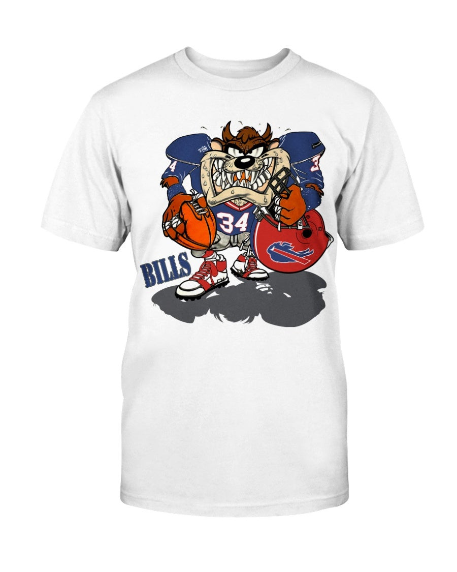 Vintage 1990 S Taz Looney Tunes Buffalo Bills Thurman Thomas Football T Shirt 210918