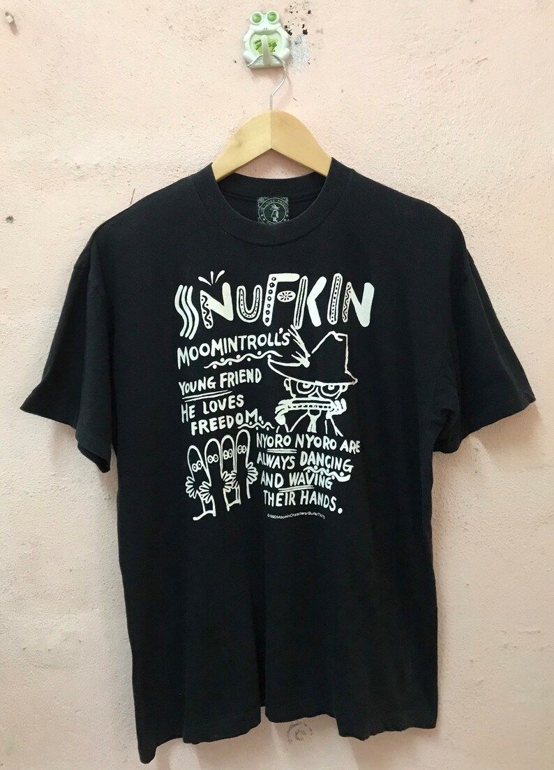 Vintage 1990 Snufkin Moomin Characters Cartoon Tshirt Moomintroll