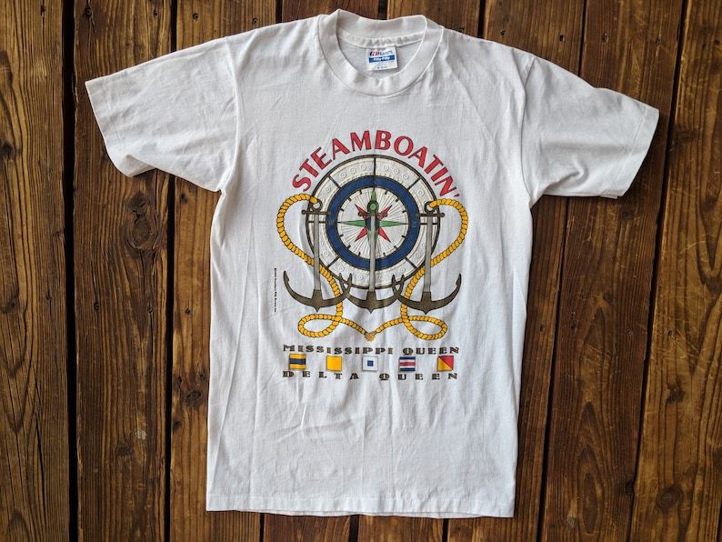 Vintage 1990 Steamboatin Mississippi Queendelta Queen Tee