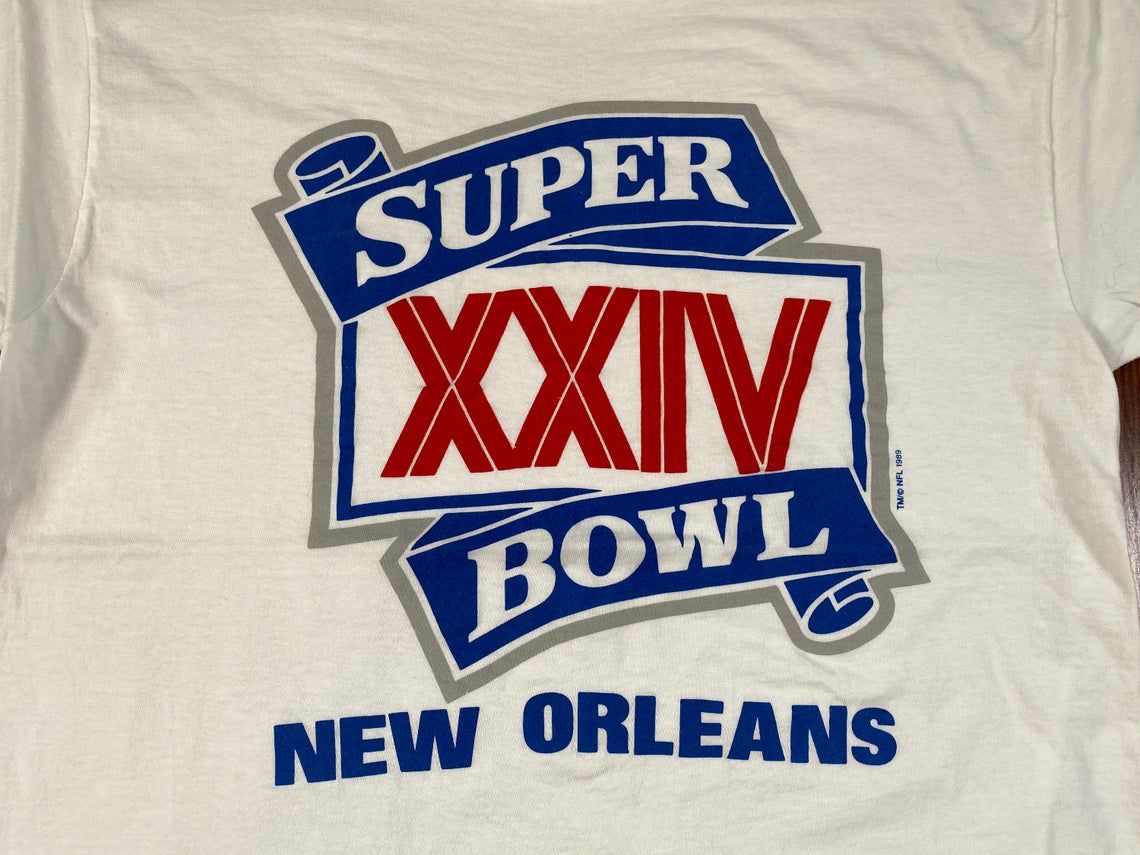 Vintage 1990 Super Bowl shirt Super Bowl XXIV new orleans shirt 49ers denver broncos 1990 super bowl Shirt