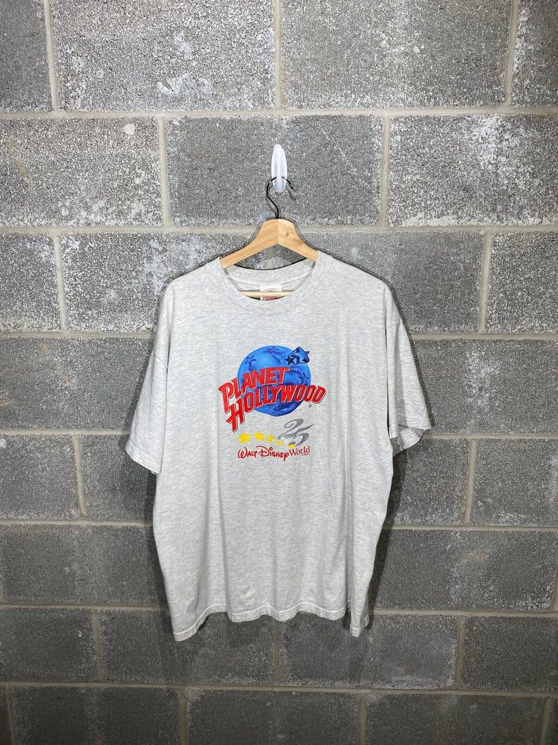 Vintage 1990S 1991 Planet Hollywood Walt Disneyworld Graphic Shirt