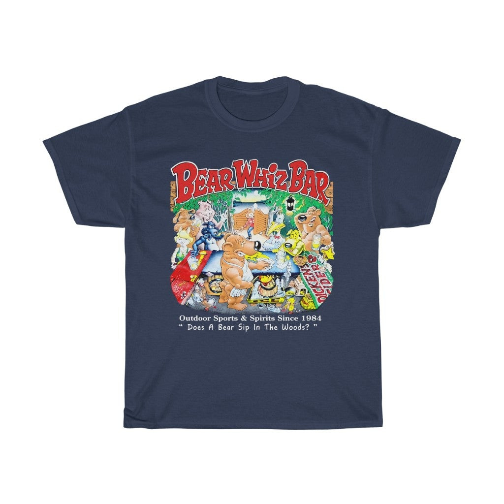 Vintage 1990S Bear Whiz Beer Animal Black Graphic Unisex Heavy Cotton Tee 211102