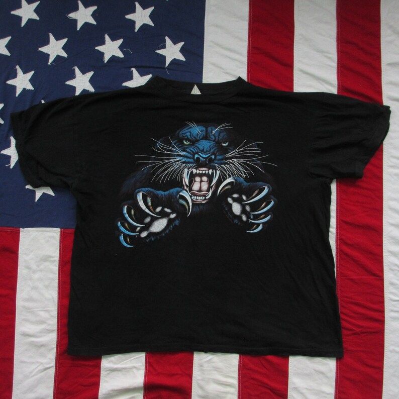 Vintage 1990S Black Panther Graphic T Shirt Xl Carribbean Dream Sunrise Sportswear Great Cat Leopard Souvenir Sun Faded Claws Truck Stop