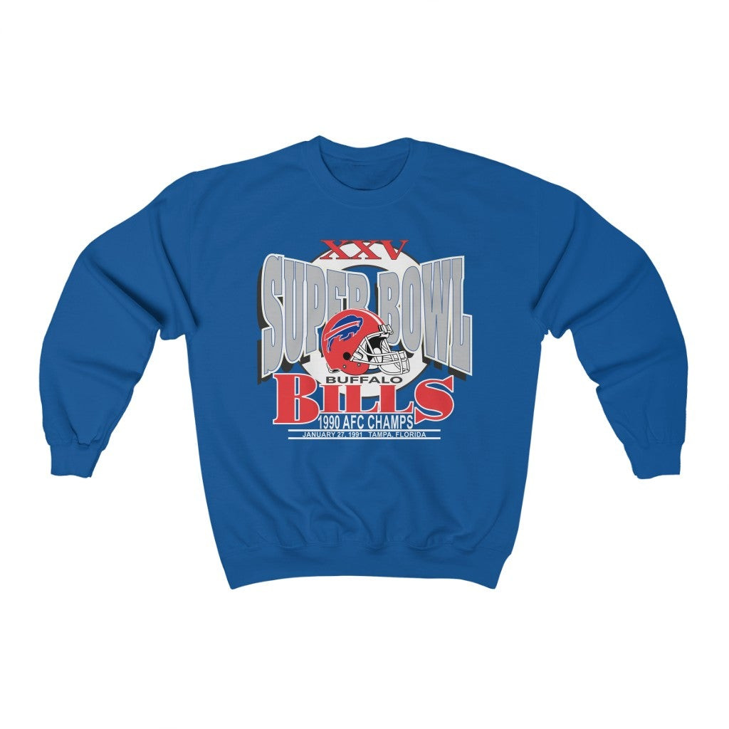 Vintage 1990S Buffalo Bills Nfl Football Afc Champions Superbowl Xxv Sweatshirt 211129