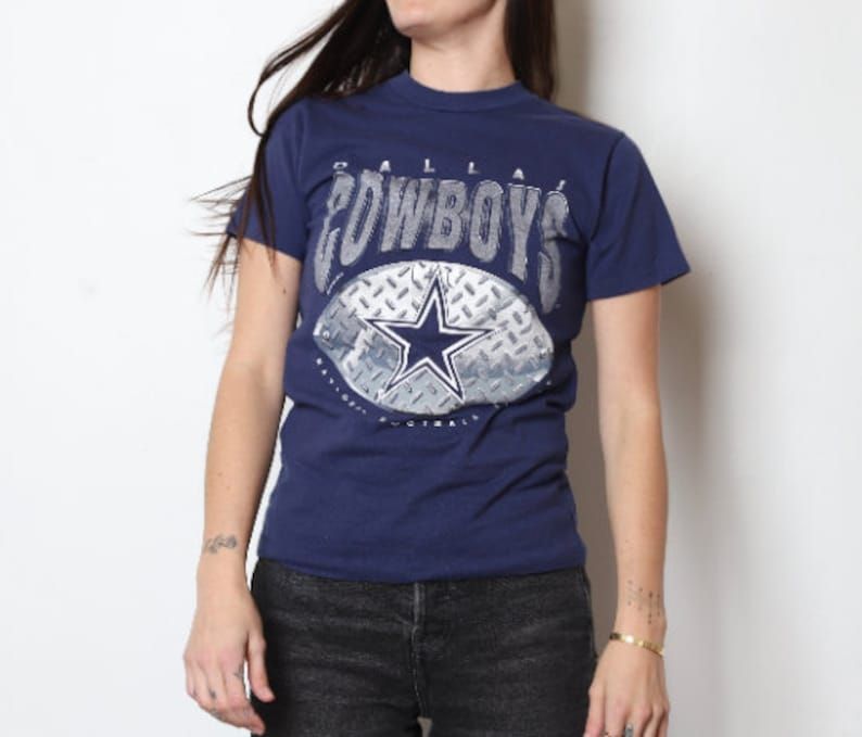 Vintage 1990S Dallas Cowboys Nfl Super Bowl Champions Fitted Womens Shirt Champs T Shirt Womens Size Small Youth Large