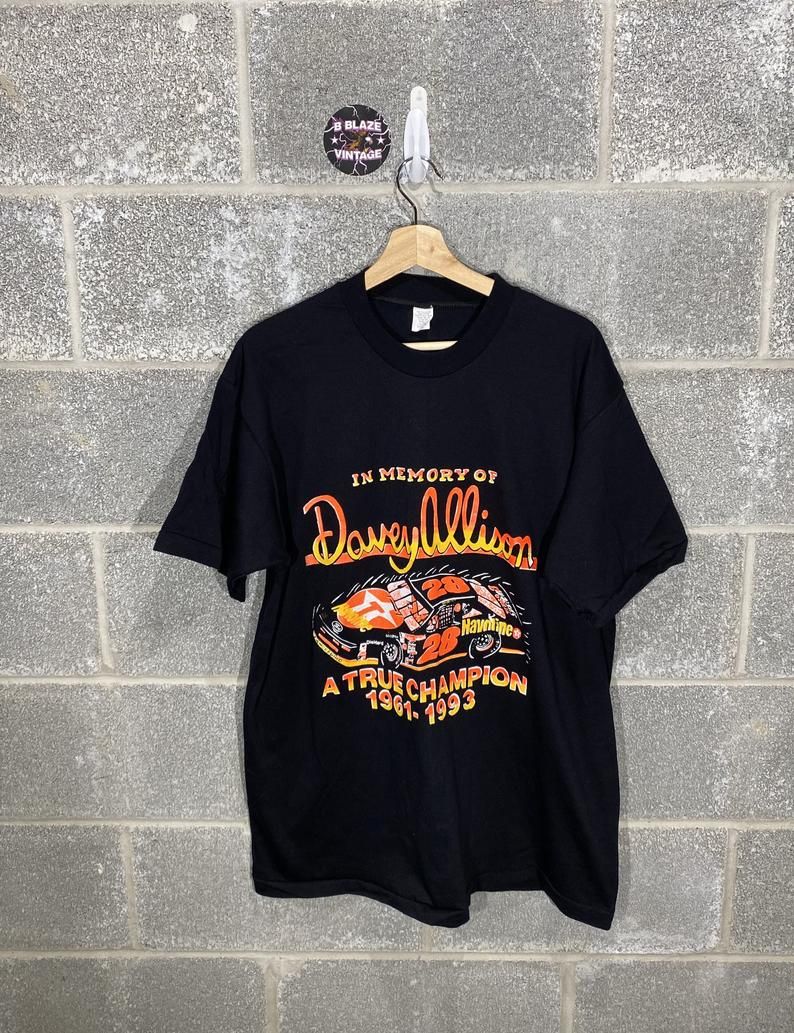 Vintage 1990S Davey Allison Nascar Racing Graphic Shirt