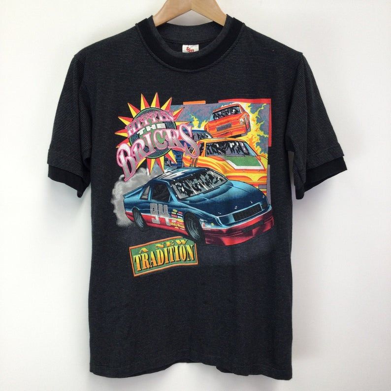 Vintage 1990s Hittin' The Bricks Usa Car Racing Shirt