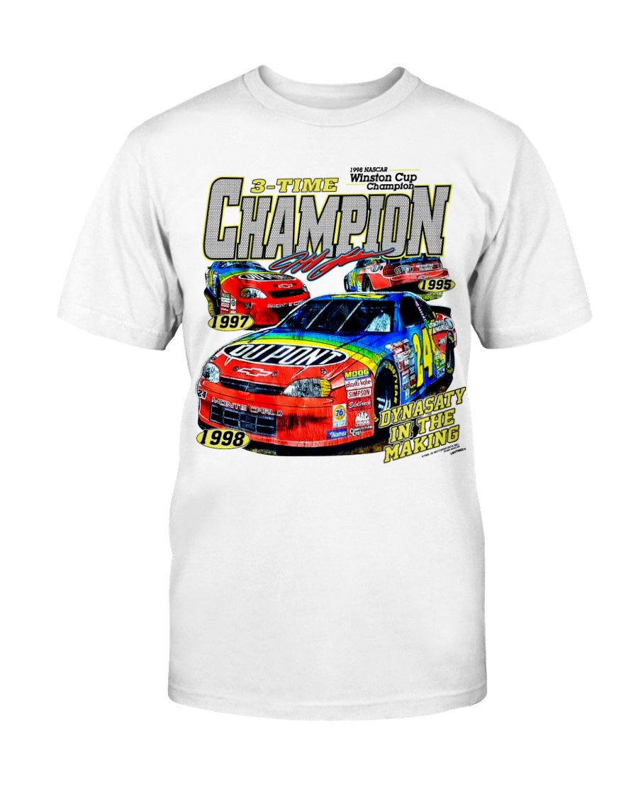 Vintage 1990S Jeff Gordon 3 Time Nascar Champion Racing Graphic T Shirt 211105