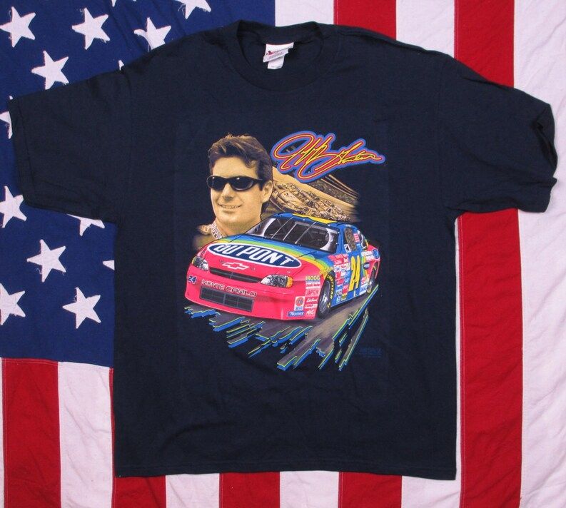 Vintage 1990S Jeff Gordon Nascar Graphic T Shirt Xl Chase S Auto Racing Stock Car Dupont 24 Winston Cup Sprint Daytona 500 Indy