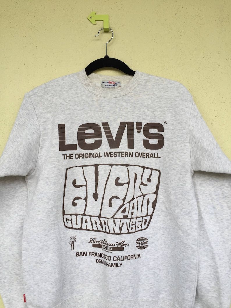 Vintage 1990S Levis Red Tab Sportwear Sweatshirt Large Gray Sportswear Streetwear Levis Strauss Co Crewneck Sweater Levis Jumper