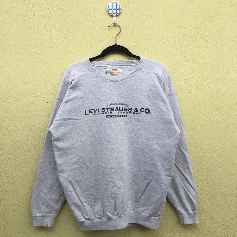 Vintage 1990S Levis Sweatshirt Large Gray Levis Strauss Co Crewneck Sweater