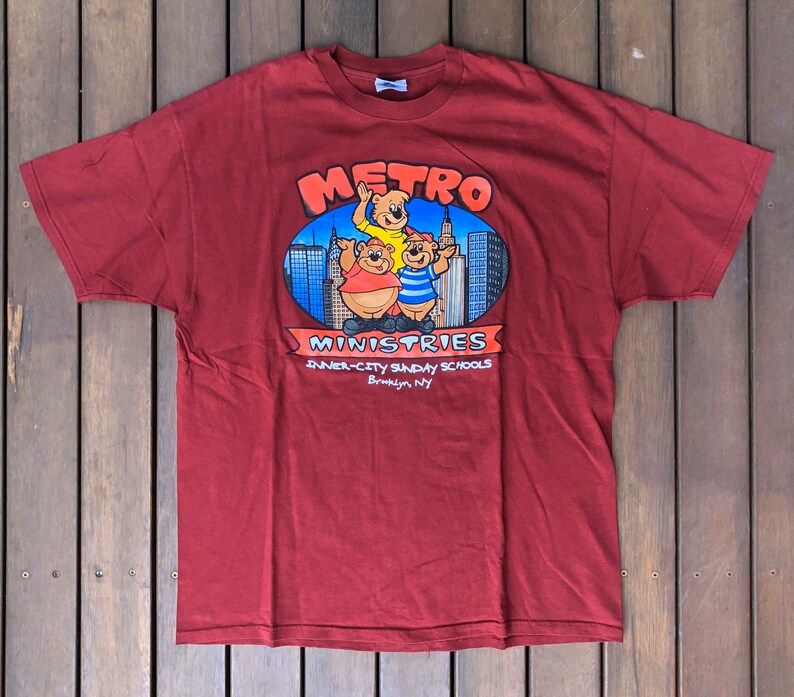 Vintage 1990S New York City Metro Ministries Oversized Xl Tour T Shirt Retro Summer Christian Streetwear Church Souvenir Festival T Shirt