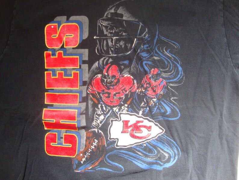 Vintage 1990S Nfl Kansas City Chiefs Football Sportswear Fan Black T Shirt