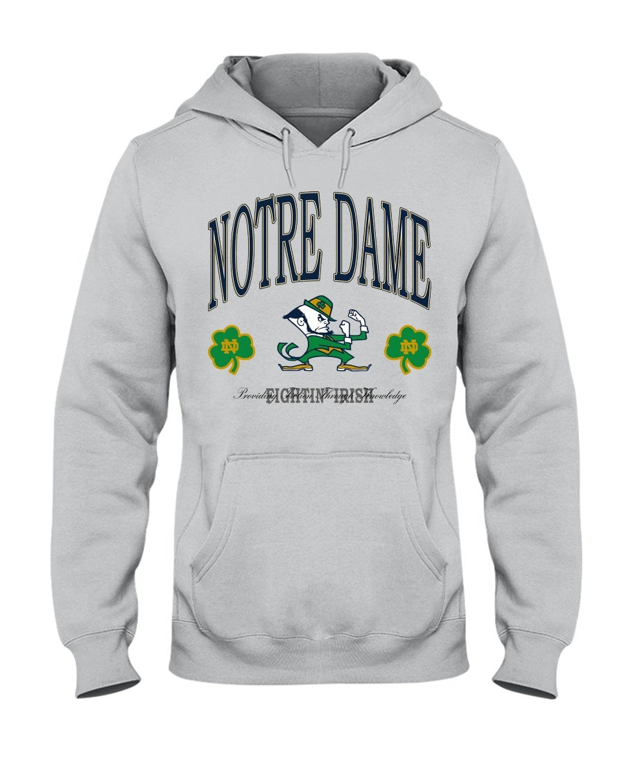 Vintage 1990S Notre Dame Fighting Irish Big Logo Graphic Hoodie 211109