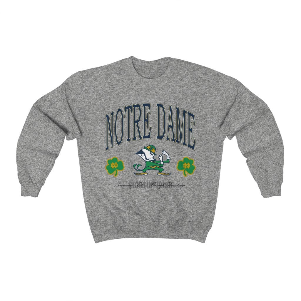 Vintage 1990S Notre Dame Fighting Irish Big Logo Graphic Sweatshirt 211207