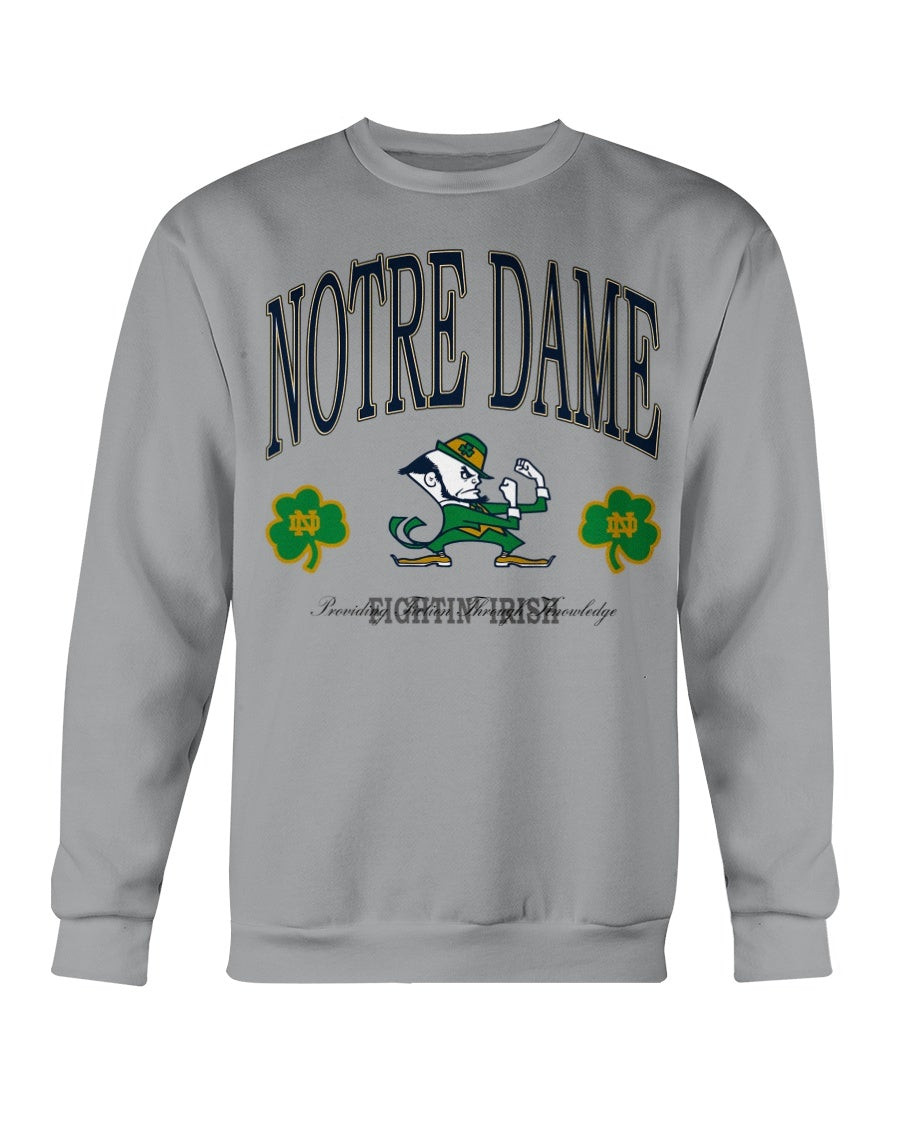 Vintage 1990S Notre Dame Fighting Irish Big Logo Graphic Sweatshirt 211223