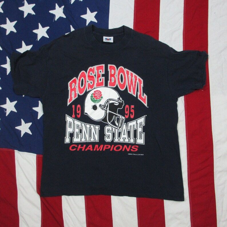 Vintage 1990S Penn State Nittany Lions Rose Bowl Graphic T Shirt Large Tnt Trau Loevner Ncaa Football Championship Psu University